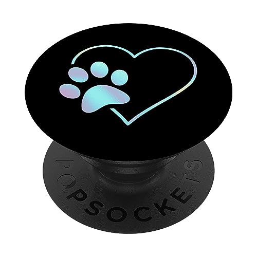 Regenbogen Pfote Herz Hund Katze Schwarz PopSockets Klebender PopGrip Regenbogen Pfote Herz Hund Katze Schwarz PopSockets Klebender PopGrip von Designs for Girls