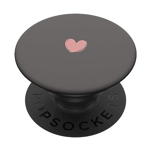 Rosa Hellgrau Minimalistisch Herz PopSockets mit austauschbarem PopGrip von Designs for Girls