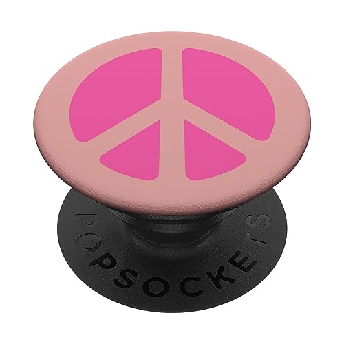 Rosa Pink Friedenszeichen Peace PopSockets mit austauschbarem PopGrip von Designs for Girls