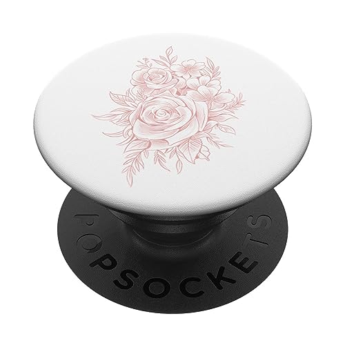 Rosa Weiß Blumen PopSockets mit austauschbarem PopGrip von Designs for Girls