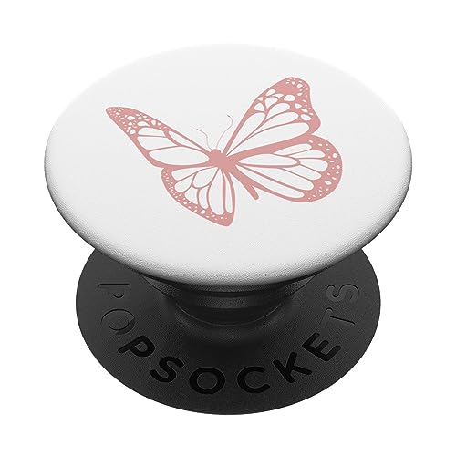 Rosa Weiß Schmetterling PopSockets mit austauschbarem PopGrip Rosa Weiß Schmetterling PopSockets mit austauschbarem PopGrip von Designs for Girls