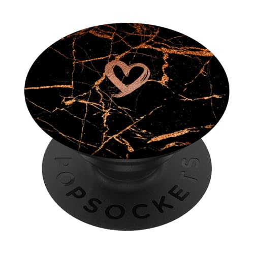 Rose Herz Minimalistisch Schwarz PopSockets PopGrip: Ausziehbarer Sockel und Griff für Handys/Tablets mit Tauschbarem Top PopSockets Klebender PopGrip von Designs for Girls