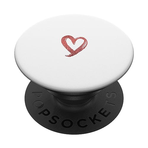 Rot Herz Minimalistisch Weiß PopSockets mit austauschbarem PopGrip von Designs for Girls