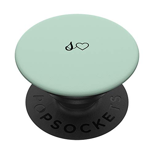 Schwarz Anfangsbuchstabe S Herz Minimalistisch Grün PopSockets PopGrip: Ausziehbarer Sockel und Griff für Handys/Tablets mit Tauschbarem Top von Designs for Girls