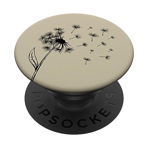 Schwarz Beige Pusteblume PopSockets mit austauschbarem PopGrip von Designs for Girls
