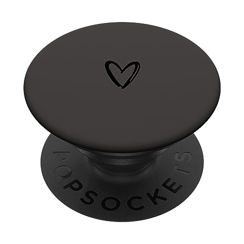 Schwarz Grau Minimalistisch Herz PopSockets mit austauschbarem PopGrip von Designs for Girls