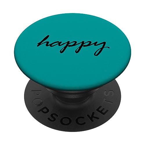 Schwarz Happy Türkis PopSockets mit austauschbarem PopGrip von Designs for Girls