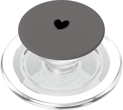 Schwarz Hellgrau Minimalistisch Herz PopSockets PopGrip für MagSafe von Designs for Girls