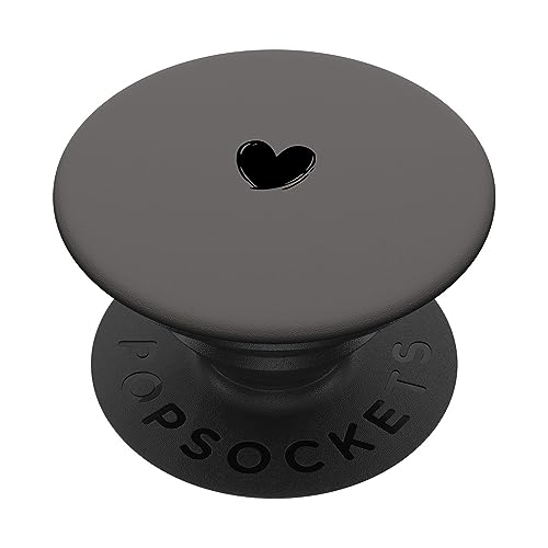 Schwarz Hellgrau Minimalistisch Herz PopSockets Klebender PopGrip Schwarz Hellgrau Minimalistisch Herz PopSockets Klebender PopGrip von Designs for Girls