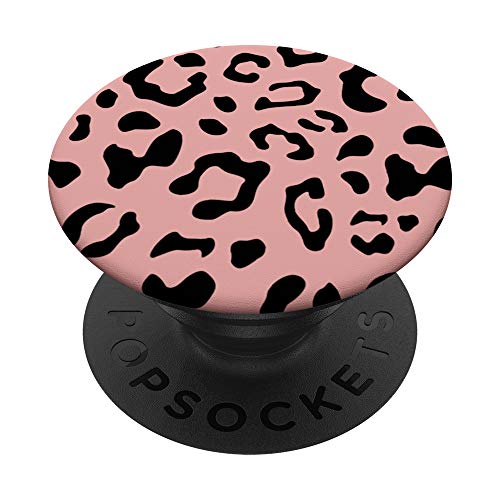 Schwarz Leopard Gepard Muster Rose PopSockets PopGrip: Ausziehbarer Sockel und Griff für Handys/Tablets mit Tauschbarem Top von Designs for Girls