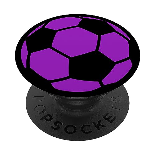 Schwarz Lila Fußball PopSockets mit austauschbarem PopGrip von Designs for Girls