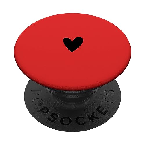 Schwarz Rot Minimalistisch Herz PopSockets mit austauschbarem PopGrip Schwarz Rot Minimalistisch Herz PopSockets mit austauschbarem PopGrip von Designs for Girls