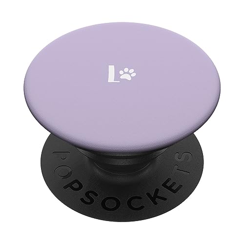 Weiß Anfangsbuchstabe L Pfote Minimalistisch Pastell Lila PopSockets mit austauschbarem PopGrip von Designs for Girls