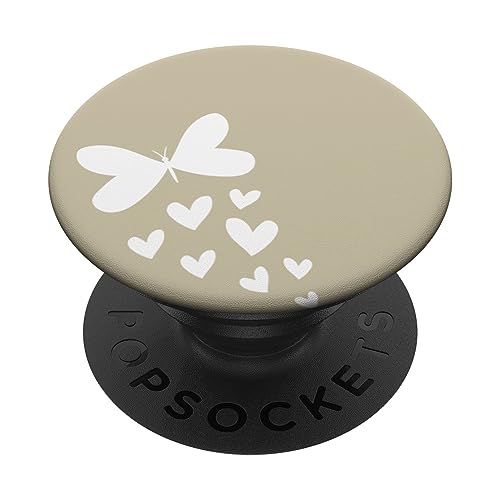 Weiß Beige Schmetterling PopSockets mit austauschbarem PopGrip von Designs for Girls