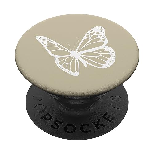 Weiß Beige Schmetterling PopSockets mit austauschbarem PopGrip von Designs for Girls