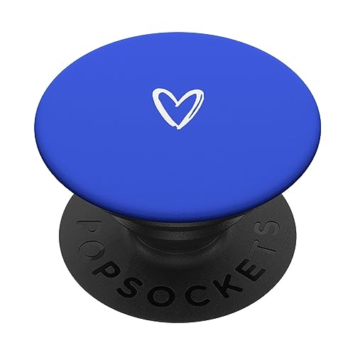 Weiß Blau Minimalistisch Herz PopSockets mit austauschbarem PopGrip von Designs for Girls