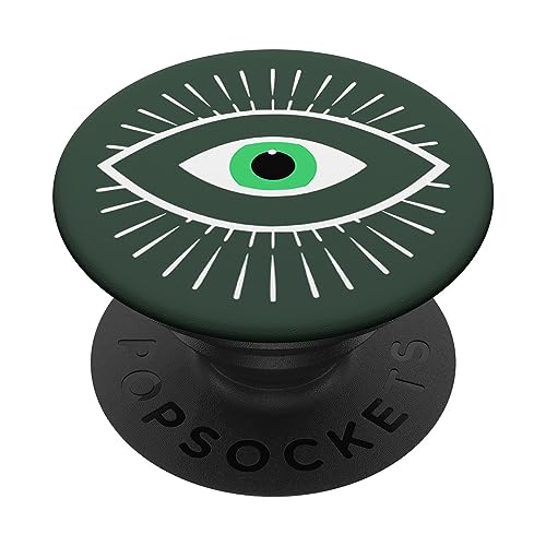 Weiß Dunkelgrün Allsehendes Auge Evil Eye PopSockets mit austauschbarem PopGrip von Designs for Girls