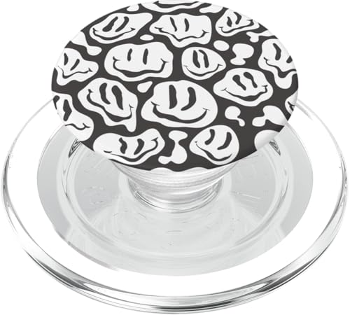 Weiß Grau Trippy Smile Face PopSockets PopGrip für MagSafe Weiß Grau Trippy Smile Face PopSockets PopGrip für MagSafe von Designs for Girls