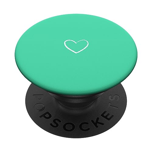 Weiß Hellgrün Minimalistisch Herz PopSockets mit austauschbarem PopGrip Weiß Hellgrün Minimalistisch Herz PopSockets mit austauschbarem PopGrip von Designs for Girls