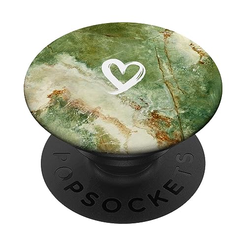 Weiß Herz Minimalistisch Grün PopSockets mit austauschbarem PopGrip von Designs for Girls