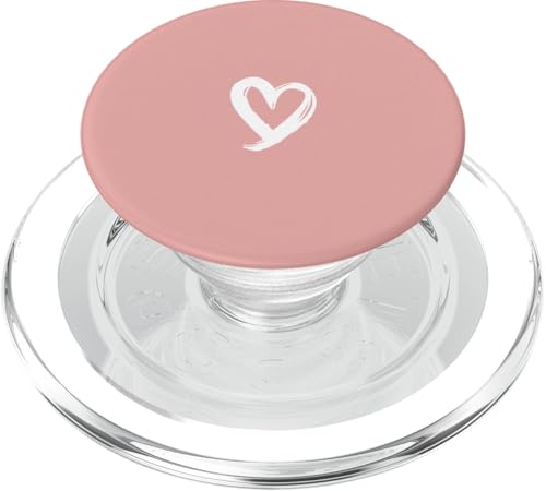 Weiß Herz Minimalistisch Rose PopSockets PopGrip für MagSafe von Designs for Girls
