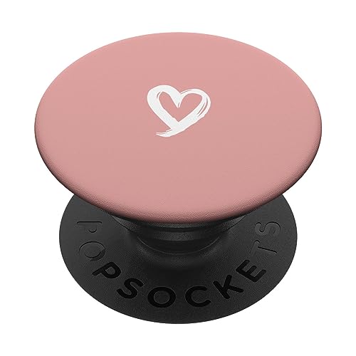 Weiß Herz Minimalistisch Rose PopSockets mit austauschbarem PopGrip von Designs for Girls