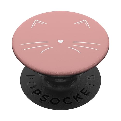 Weiß Katzengesicht Katze Rose PopSockets mit austauschbarem PopGrip von Designs for Girls