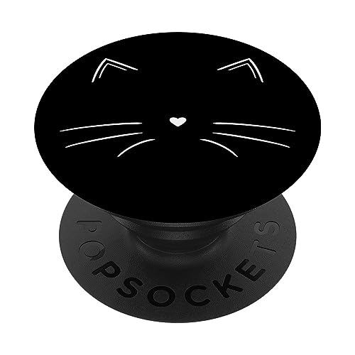 Weiß Katzengesicht Katze Schwarz PopSockets mit austauschbarem PopGrip von Designs for Girls
