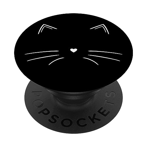 Weiß Katzengesicht Katze Schwarz PopSockets mit austauschbarem PopGrip Weiß Katzengesicht Katze Schwarz PopSockets mit austauschbarem PopGrip von Designs for Girls