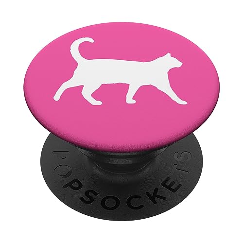 Weiß Pink Katze PopSockets mit austauschbarem PopGrip von Designs for Girls
