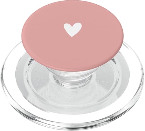 Weiß Rosa Minimalistisch Herz PopSockets PopGrip für MagSafe von Designs for Girls