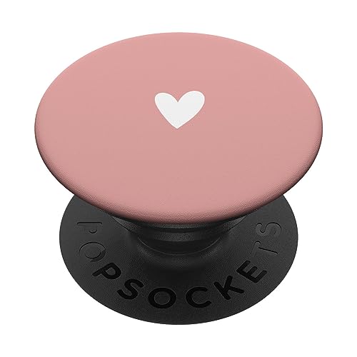 Designs for Girls Weiß Rosa Minimalistisch Herz PopSockets Klebender PopGrip für Handy Designs for Girls Weiß Rosa Minimalistisch Herz PopSockets Klebender PopGrip für Handy von Designs for Girls