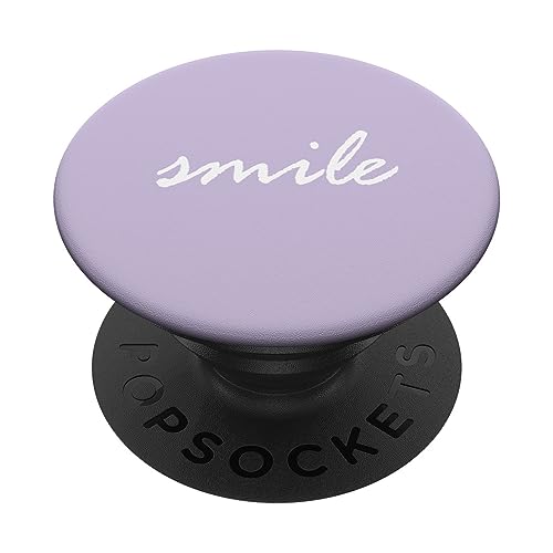 Weiß Smile Pastell Lila PopSockets mit austauschbarem PopGrip von Designs for Girls