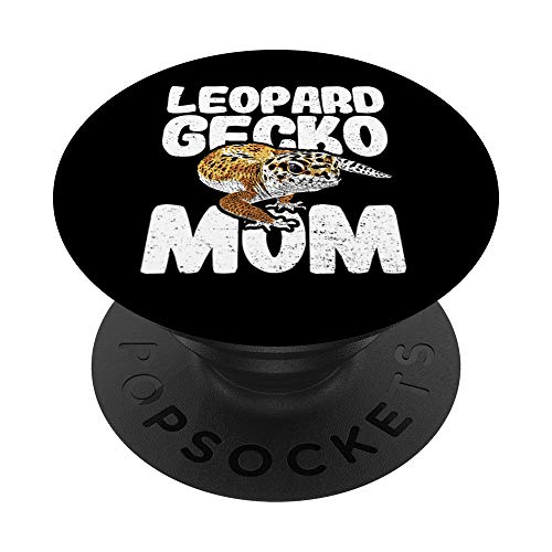 Gecko: Leopard Gecko Mom - Tier PopSockets PopGrip: Ausziehbarer Sockel und Griff für Handys/Tablets mit Tauschbarem Top von DesignsByJnk5 Tiere