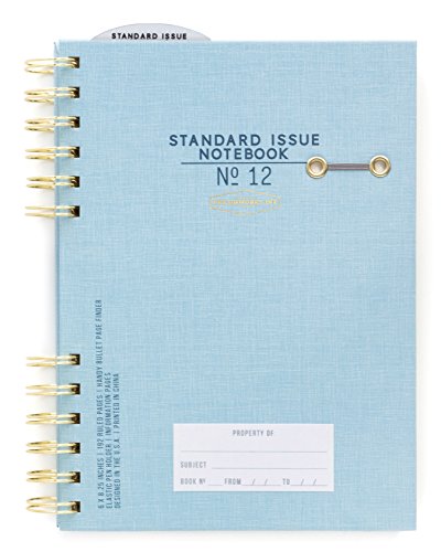 DesignWorks Ink Standardausgabe Nr. 12 blaues, undatiertes Planer-Notizbuch, Tagebuch mit linierten Seiten, elastischer Stifthalter und robuster Spiralbindung für Arbeit, Schreiben, Tagebuch, 15,2 x 21 cm, JS892-2050Z von Designworks Ink