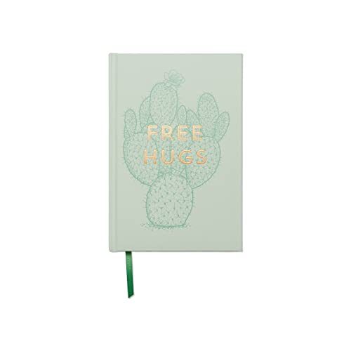 DesignWorks Ink JB86-2030 Notizbuch, weiches Hardcover, mit linierten Seiten, Vintage-Sass Free Hugs, grünes Kaktus-Pflanzen-Tagebuch, Minze, 14,6 x 21,6 cm von Designworks Ink
