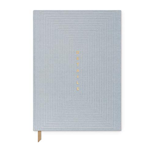 DesignWorks Ink Klassisches gebundenes Tagebuch, 19,1 x 26 cm, Dusty Blue – Linear Boxes "Details" von Designworks Ink