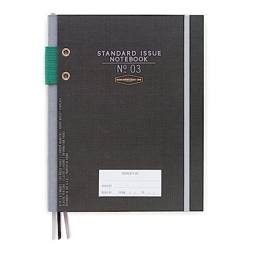 DesignWorks Ink Standard-Tagebuch, gebunden, 17,1 x 21,6 cm, Schwarz von Designworks Ink