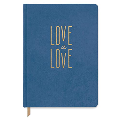 DesignWorks Tagebuch mit Tinte, Stoffeinband, 19,1 x 26,9 cm, Blau – Love is Love von Designworks Ink