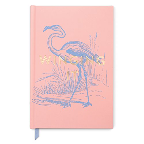 Designworks Ink Vintage Sass JB86-1091EU Notizbuch, A5, Hardcover, Design: Winging it, Farbe: Pink, 14,6 x 21,6 cm, 240 linierte Seiten, Tinte auf Sojabasis. von Designworks Ink