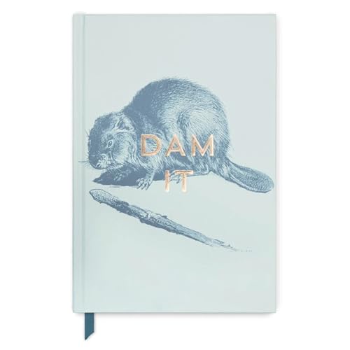Designworks Ink Vintage Sass JB86-1098EU Hardcover Notizbuch, A5, Design: Dam It, 14,6 x 21,6 cm, Farbe: blau, 240 linierte Seiten, Tinte auf Sojabasis von Designworks Ink