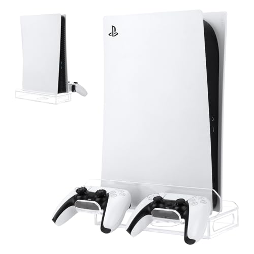 Desing Wish PS5 Tischfuß Ständer mit 2 abnehmbaren Controller Halterungen Organizer Acryl Transparent PS5 Tischhalterung kompatibel mit Playstation 5 Disc/Digital Edition Halterungen Zubehör Desing Wish PS5 Tischfuß Ständer mit 2 abnehmbaren Controller Halterungen Organizer Acryl Transparent PS5 Tischhalterung kompatibel mit Playstation 5 Disc/Digital Edition Halterungen Zubehör von Desing Wish