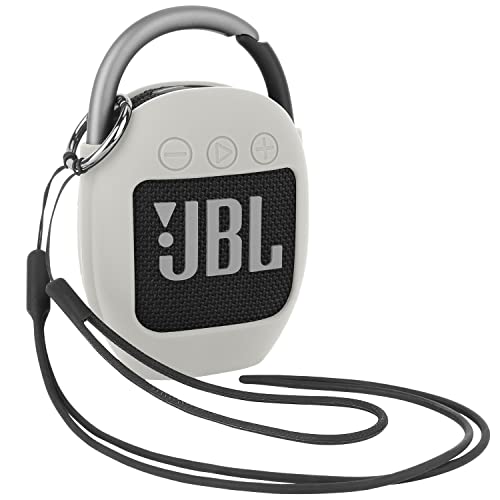 Desing Wish Silikon Tasche Silikonhülle Kompatibel mit JBL Clip 4 Tragbaren Bluetooth Lautsprechern Kratzfeste Clip 4 Reise Tragetasche Schutzhülle mit Karabiner Silikonband und Handschlaufe von Desing Wish