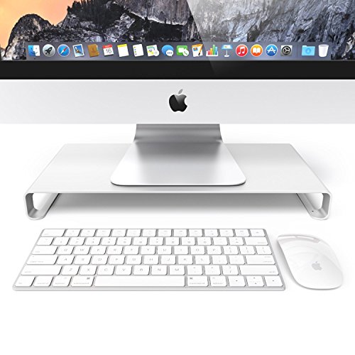 Desire2 Monitor Ständer Riser Stand Aluminium Monitorständer Bildschirmständer für Schreibtisch kompatibel mit iMac, MacBook, Laptop, Notebook, Computer und PC - Silber von Desire2