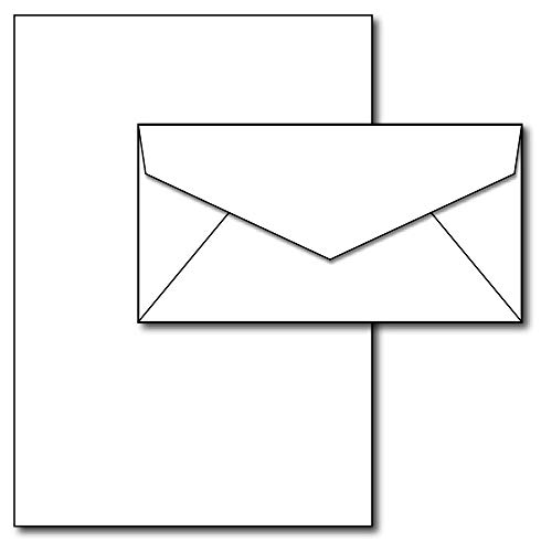 Briefpapier mit Umschlägen, 100 Stück, einzigartige Größe (17,8 x 25,4 cm), Papier mit passenden Umschlägen, ideal für geschäftliche oder persönliche Briefe von Desktop Publishing Supplies