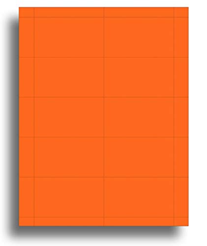Farbige Visitenkarten – 25 Blatt / 250 Visitenkarten – Inkjet & Laser – 10 pro Blatt (helles Orange) von Desktop Publishing Supplies