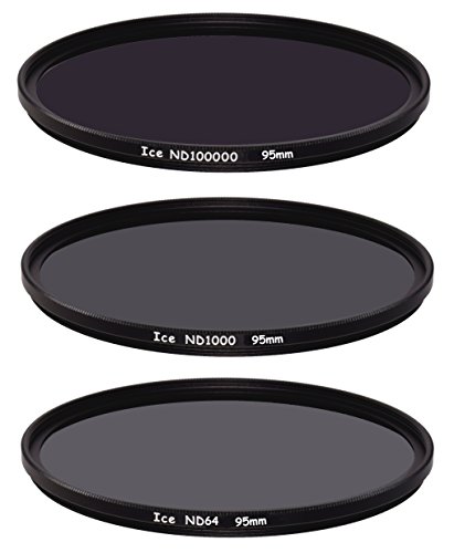 ICE Extreme ND-Filter-Set ND100000, ND1000, ND64, Graufilter, 16,5, 10, 6-Stop, optisches Glas (95 mm) von Desmond Photographic