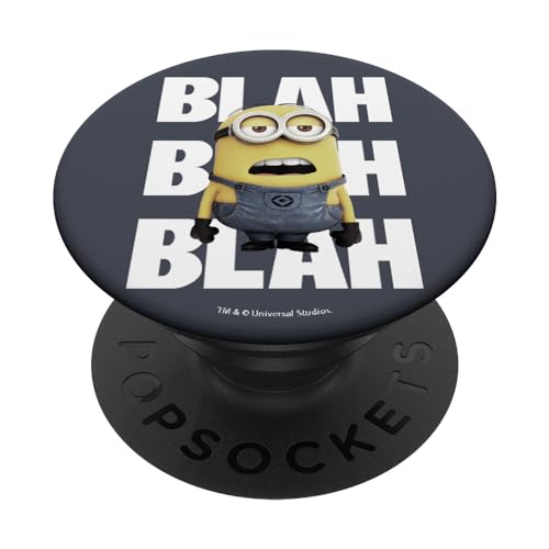 PopSockets Despicable Me Minions Blah Blah Blah PopSockets PopGrip: Ausziehbarer Sockel und Griff für Handys/Tablets mit Tauschbarem Top von Despicable Me