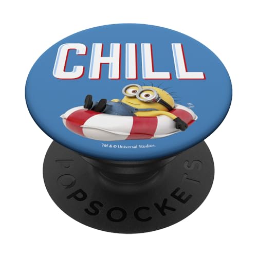 PopSocket : PopGrip Despicable Me Minions Bob Chillaxin In Tube PopSockets Ausziehbarer Sockel und Griff für Handys/Tablets mit Tauschbarem Top von Despicable Me