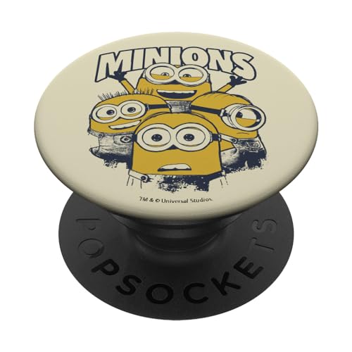 PopSockets Despicable Me Minions Group PopSockets PopGrip: Ausziehbarer Sockel und Griff für Handys/Tablets mit Tauschbarem Top von Despicable Me